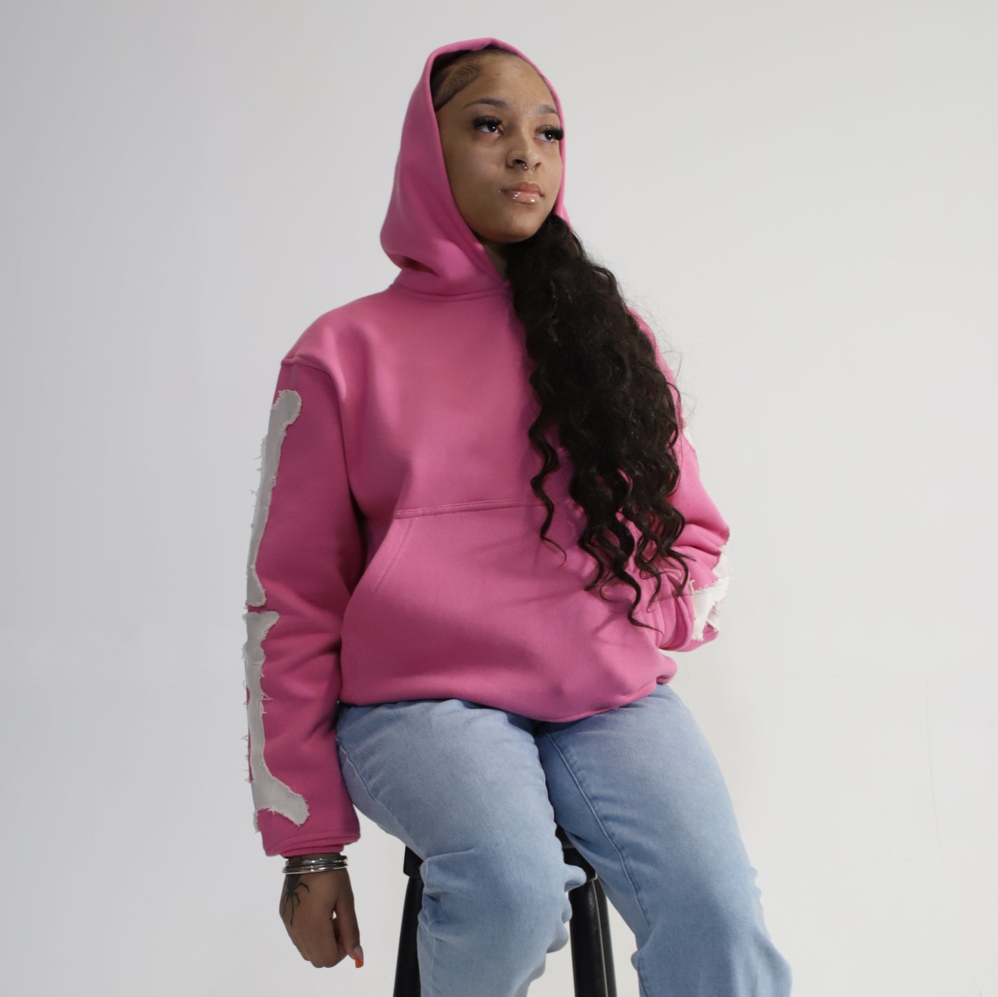 Pink Skull N' Bones Hoodie