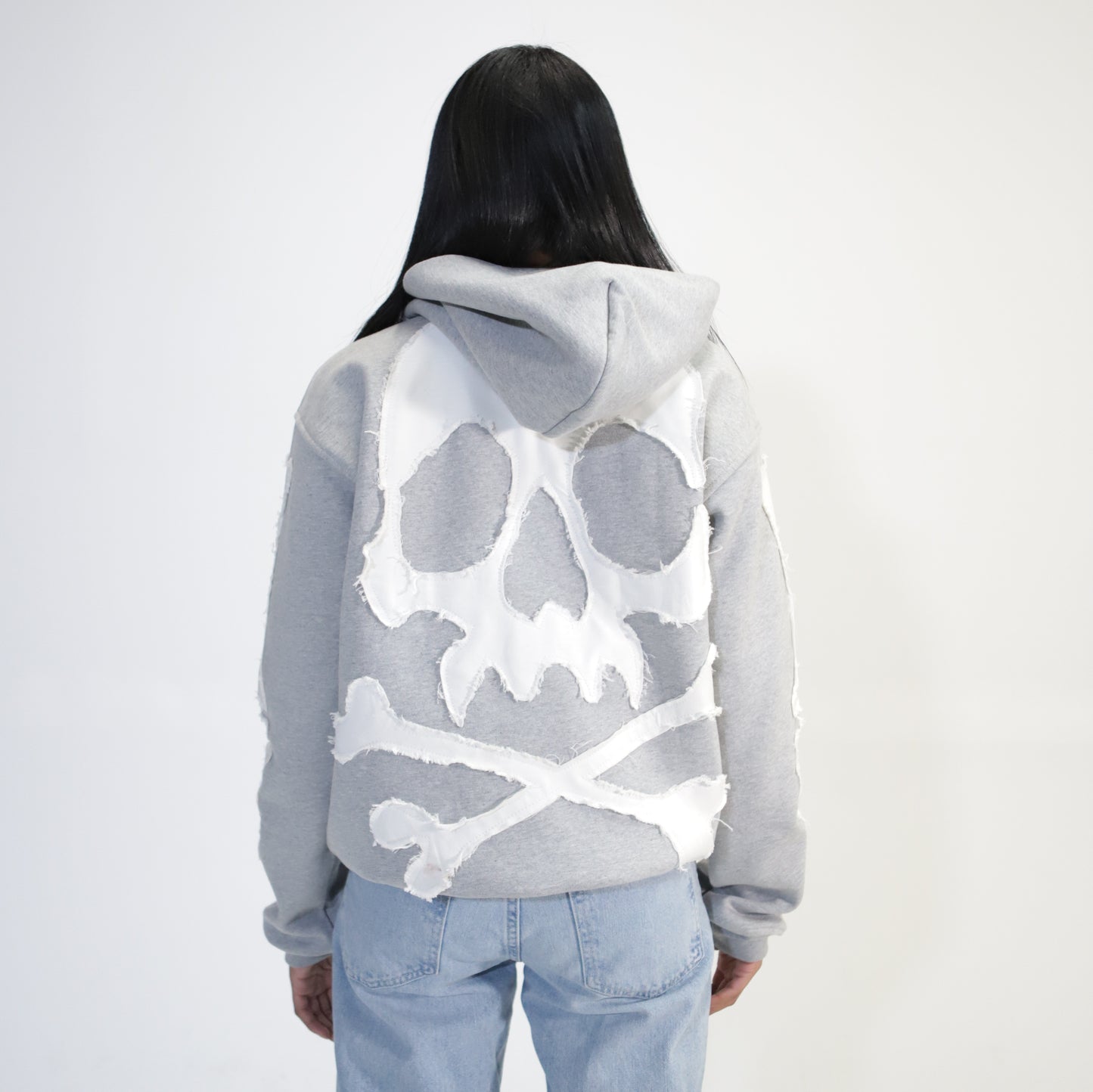 Grey Skull N' Bones Hoodie